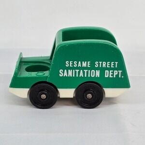 Vintage Fisher-Price Little People Sesame Street Sanitation Dept Garbage Truck
